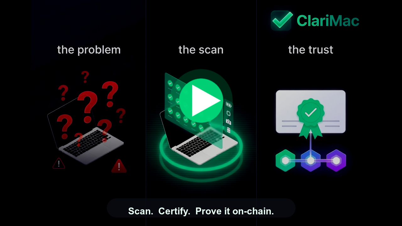 ClariMac demo — scan, certify, prove on-chain